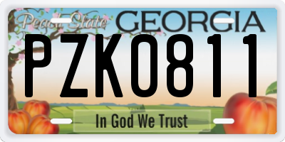 GA license plate PZK0811