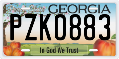 GA license plate PZK0883