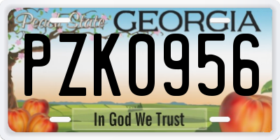 GA license plate PZK0956