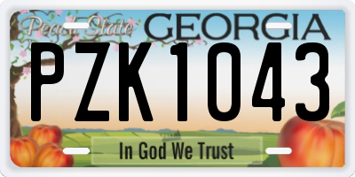 GA license plate PZK1043