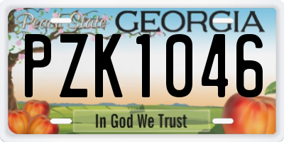 GA license plate PZK1046
