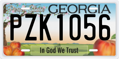 GA license plate PZK1056
