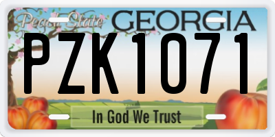 GA license plate PZK1071