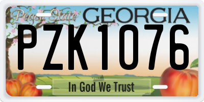 GA license plate PZK1076