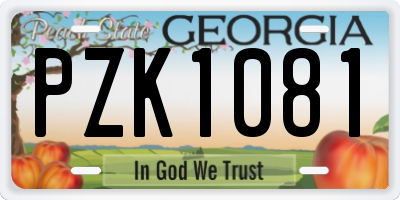 GA license plate PZK1081