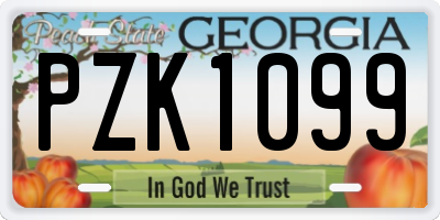 GA license plate PZK1099