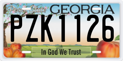 GA license plate PZK1126