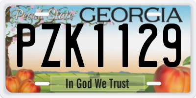 GA license plate PZK1129