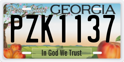 GA license plate PZK1137
