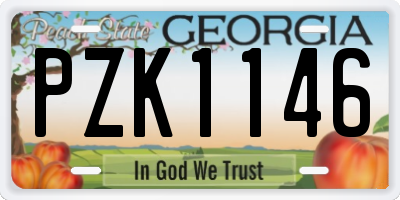 GA license plate PZK1146