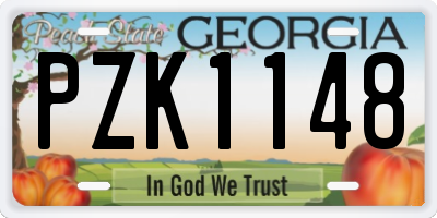 GA license plate PZK1148