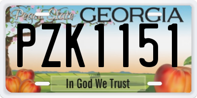 GA license plate PZK1151