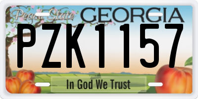 GA license plate PZK1157