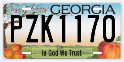 GA license plate PZK1170