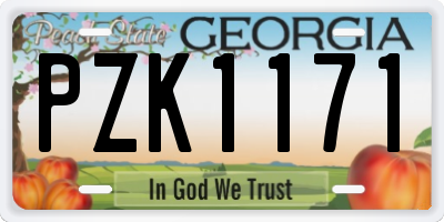 GA license plate PZK1171