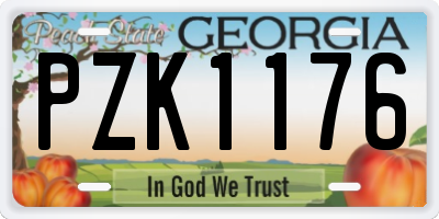 GA license plate PZK1176