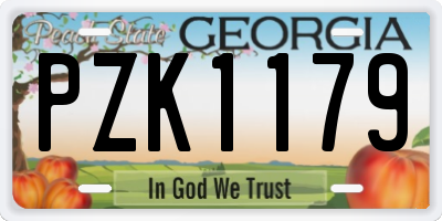 GA license plate PZK1179