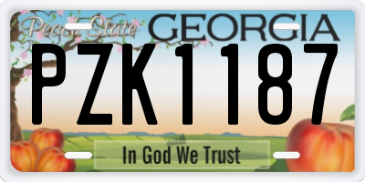 GA license plate PZK1187