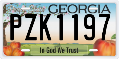 GA license plate PZK1197