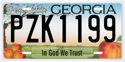 GA license plate PZK1199
