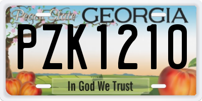 GA license plate PZK1210