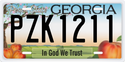 GA license plate PZK1211