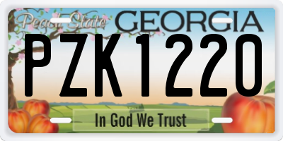 GA license plate PZK1220