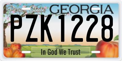 GA license plate PZK1228