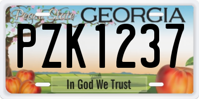 GA license plate PZK1237