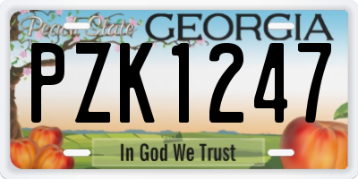 GA license plate PZK1247