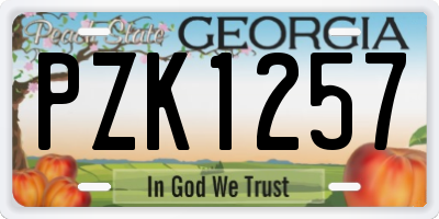 GA license plate PZK1257