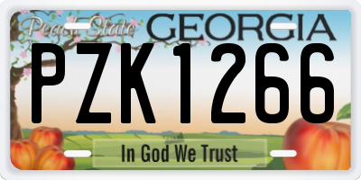 GA license plate PZK1266
