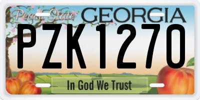 GA license plate PZK1270