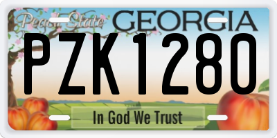 GA license plate PZK1280
