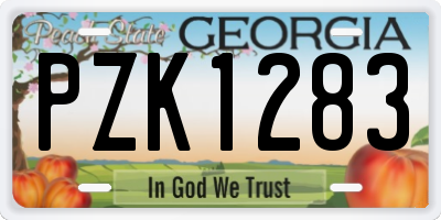 GA license plate PZK1283
