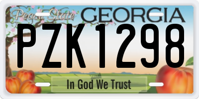 GA license plate PZK1298