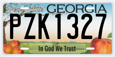 GA license plate PZK1327