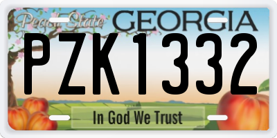 GA license plate PZK1332
