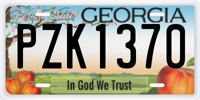 GA license plate PZK1370