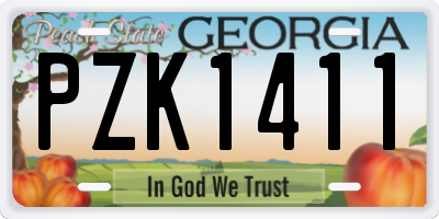 GA license plate PZK1411