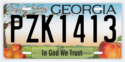 GA license plate PZK1413