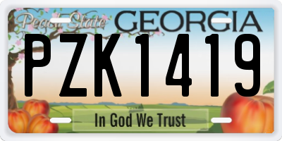 GA license plate PZK1419