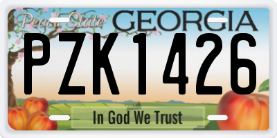 GA license plate PZK1426