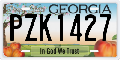 GA license plate PZK1427