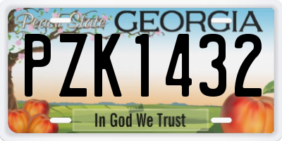 GA license plate PZK1432
