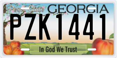 GA license plate PZK1441