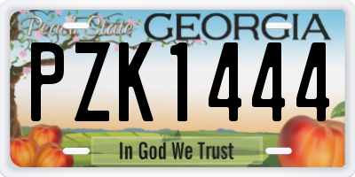 GA license plate PZK1444