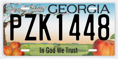 GA license plate PZK1448