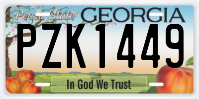 GA license plate PZK1449