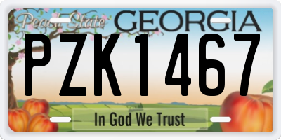 GA license plate PZK1467